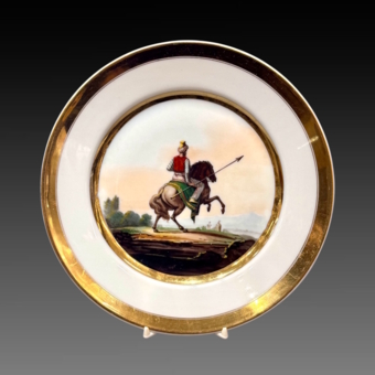 Парные тарелки с сюжетной росписью, Франция, XIX век