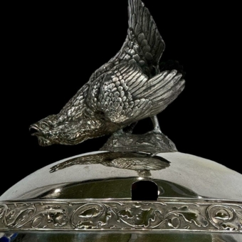 ​Набор для крюшона с сюжетамии охоты, Германия, Вюртембергская фабрика металлических изделий, XX век