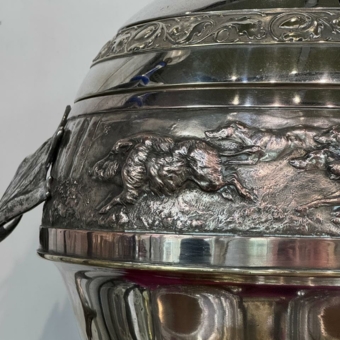 ​Набор для крюшона с сюжетамии охоты, Германия, Вюртембергская фабрика металлических изделий, XX век