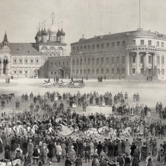 ​Литография «Николаевский дворец в Кремле», Франция, издательство "Дациаро", 1850-е гг.