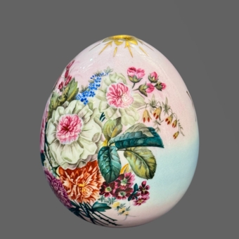 ​Большое пасхальное яйцо с букетом цветов, Россия, ИФЗ, XIX век