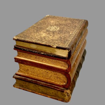 ​Набор для крепких напитков в виде стопки книг, Франция, XX век