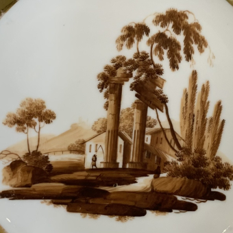 Тарелка с романтическим пейзажем, Россия, завод "Попова А.Г.", 1820-е гг.