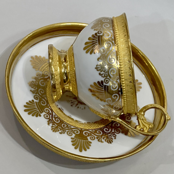 Чайная пара в стиле ампир, Дания, Датская Королевская мануфактура, XIX век