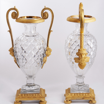 Вазы парные, Россия, Императорский стеклянный завод, 1820-1830-е гг.