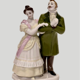 Комплект из 9 статуэток гоголевских персонажей, СССР, ЛФЗ, 1950-е гг.
